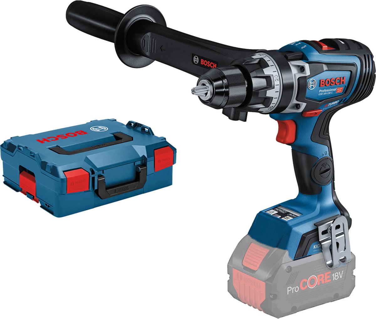 Bosch professional gsb 18v-150 c schroefklopboormachine - biturbo - zonder 18v accu en lader - l-boxx