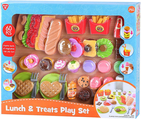 Playgo play speelgoed eten lunch en snacks speelset - 60-delig - speelgoedset.