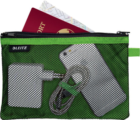 Leitz wow etui met twee vakken maat l groen