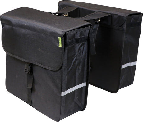 Dresco luxe shopper dubbele fietstas 40 liter nylon zwart