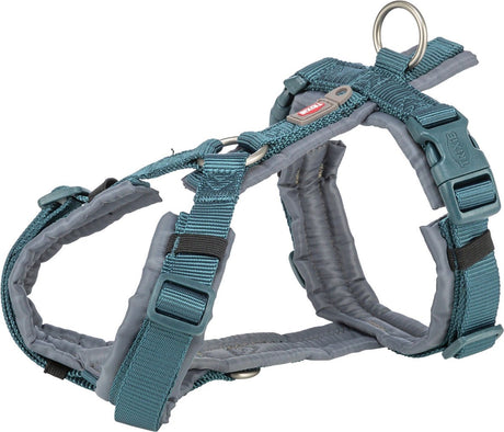 Trixie hondentuig - premium trekking petrol blauw - verstelbaar 32-38x1.3 cm