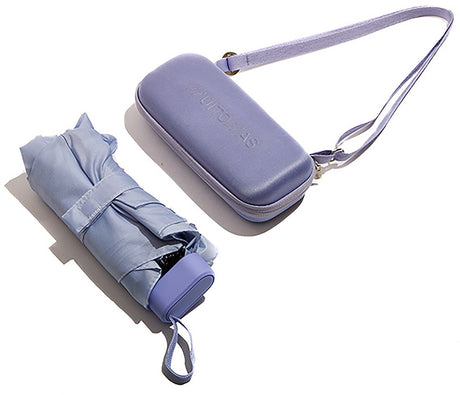 Muitomas paraplu + hoes - schouderriem – ultra licht - telescopische steel - harde hoes - violet