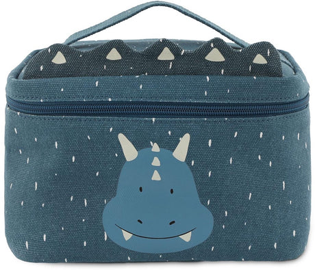 Trixie lunchtas - mr.triceratops - koeltas voor kinderen - met naamlabel - thermische tas voor lunch – blauw – dino