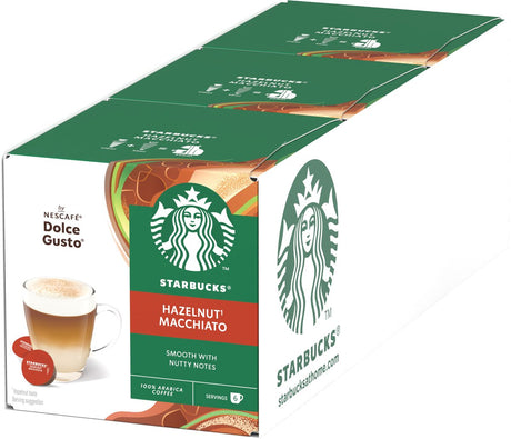 Starbucks by dolce gusto capsules hazelnut macchiato - 36 koffiecups voor 18 koppen koffie