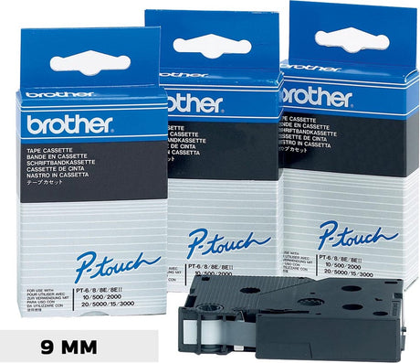 Brother p-touch tc-395 white on black 9mm