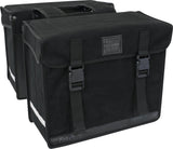 Fastrider canvas hybride 36 dubbele fietstas zwart 47l - afgeschuind - waterafstotend canvas - reflecterend - geschikt voor e-bike