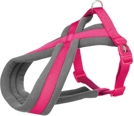 Trixie hondentuig - verstelbaar fuchsia 60-100x2.5cm - comfortabel met vliesvulling