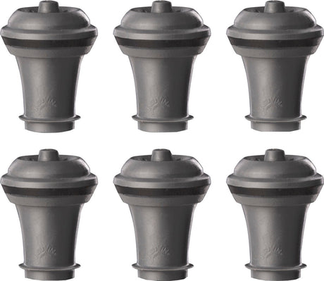 Vacuvin vacu vin wijnstoppers set van 6 – reserve afsluitdoppen voor wine saver – herbruikbaar – grijs