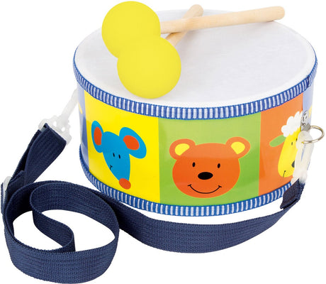 Small foot - houten trommel dieren met stokken, 3dlg.