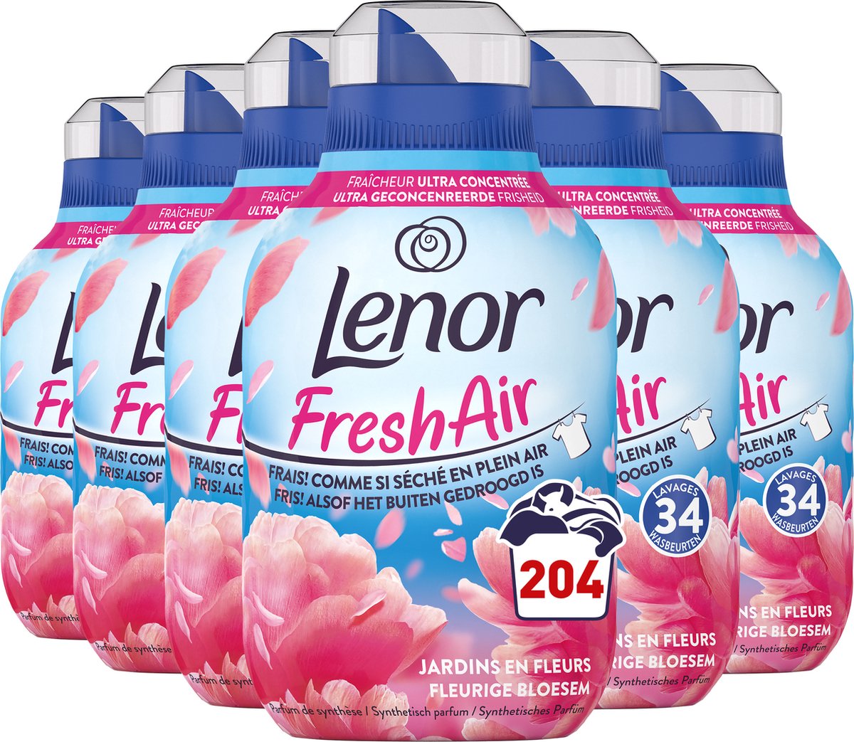Lenor fresh air bloesem - wasverzachter - 6 x 34 wasbeurten voordeelverpakking