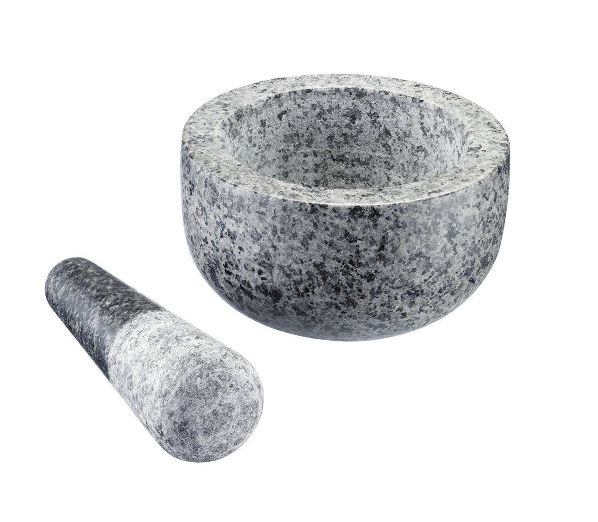 Westmark vijzel met stamper van natuurlijk graniet, groot, binnendiameter: ca. 9,5 cm, grijs, 69602260