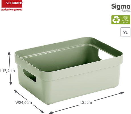 Sunware - sigma home opbergbox 9l groen - 35 x 24,6 x 12,2 cm