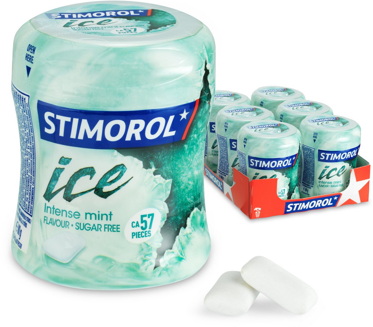 Stimorol ice intense mint - kauwgom - suikervrij - 1x6stuks