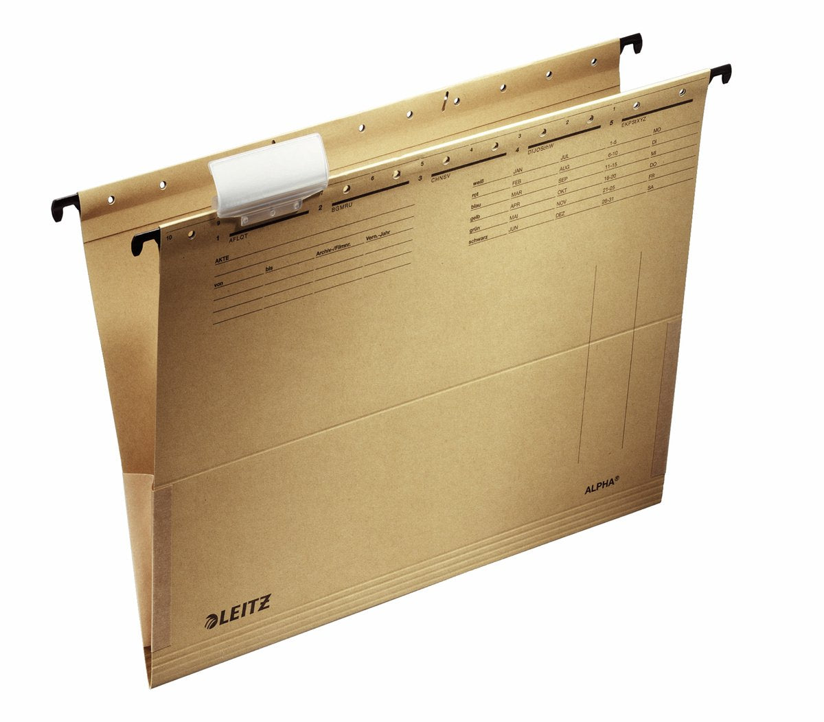 Leitz alpha® a4 hangmap met balg - 25 stuks - v-bodem - natuurbruin