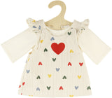 Heless poppen ribfluwelen jurk hartjesconfetti, 35-45 cm