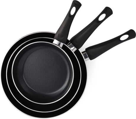 Bk brilliant koekenpannenset 3-delig - 20 24 28cm - pfas-vrije antikleeflaag - pannenset inductie - keramische pan - ovenbestendig tot 160°c - koudgrepen - zonder deksel - zwart