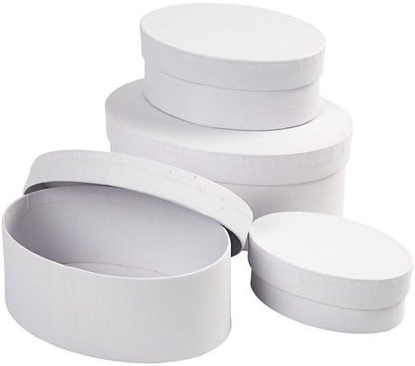 Creativ company creotime dozen ovaal karton 10-12-14-16 cm wit 4-delig
