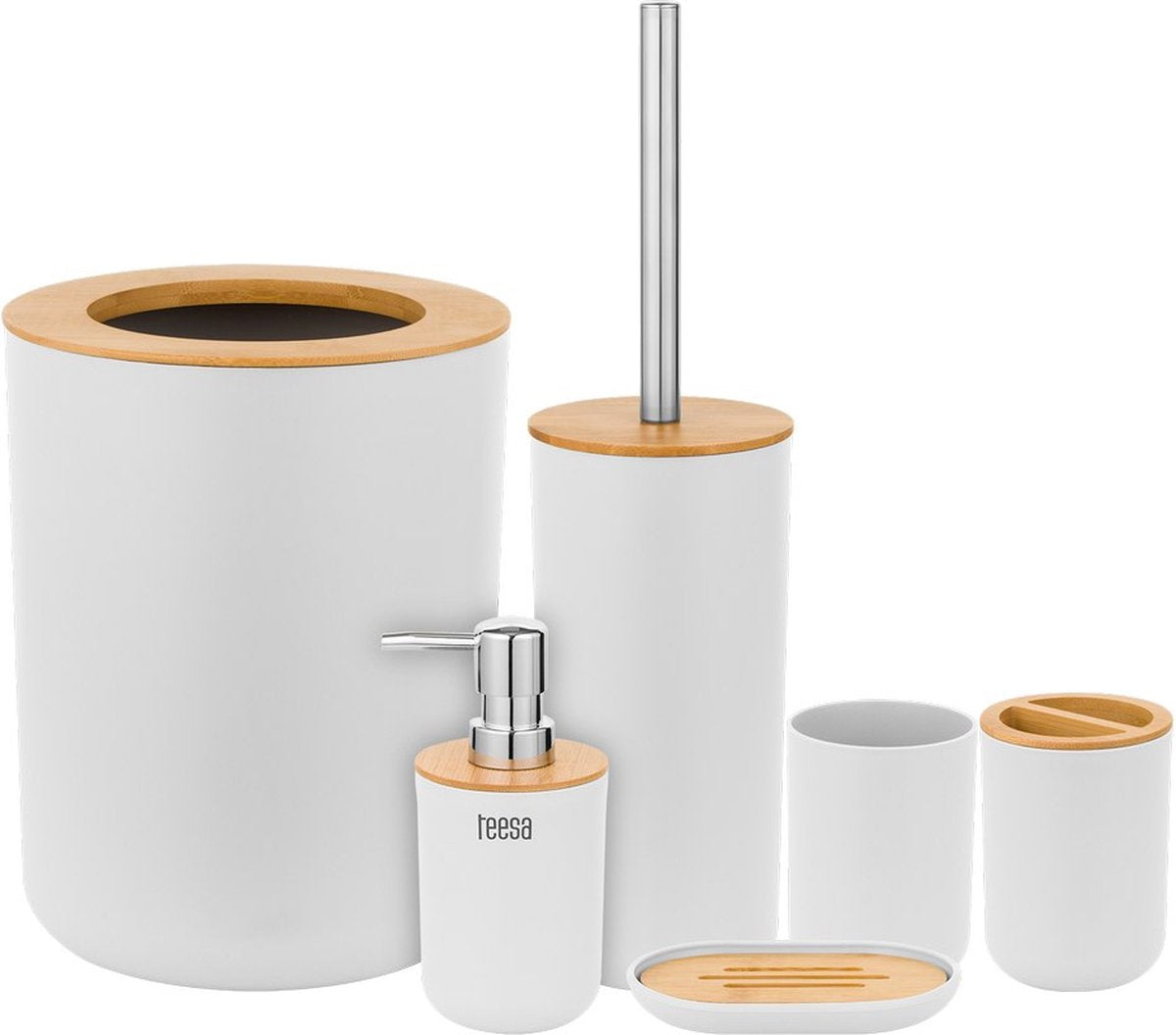 Teesa tsa0400-w - set badkameraccesoires, wit