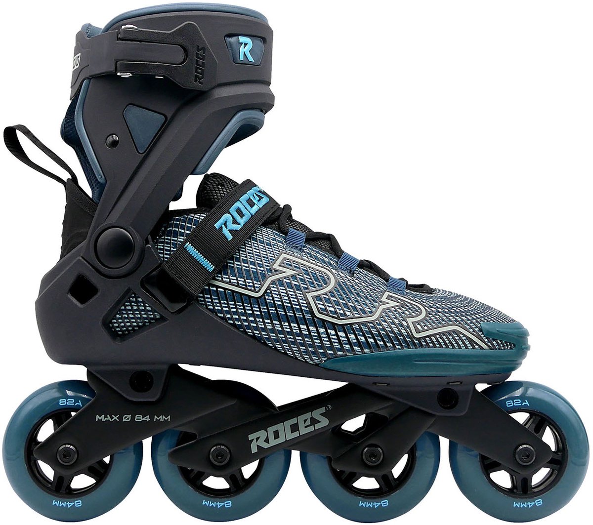 Roces r-evo 84 skeelers – 84mm – softboot – extra comfort stabiliteit – heel lock easy entry – abec-7 – fitness inline skates – heren dames – zwart groen – maat 42
