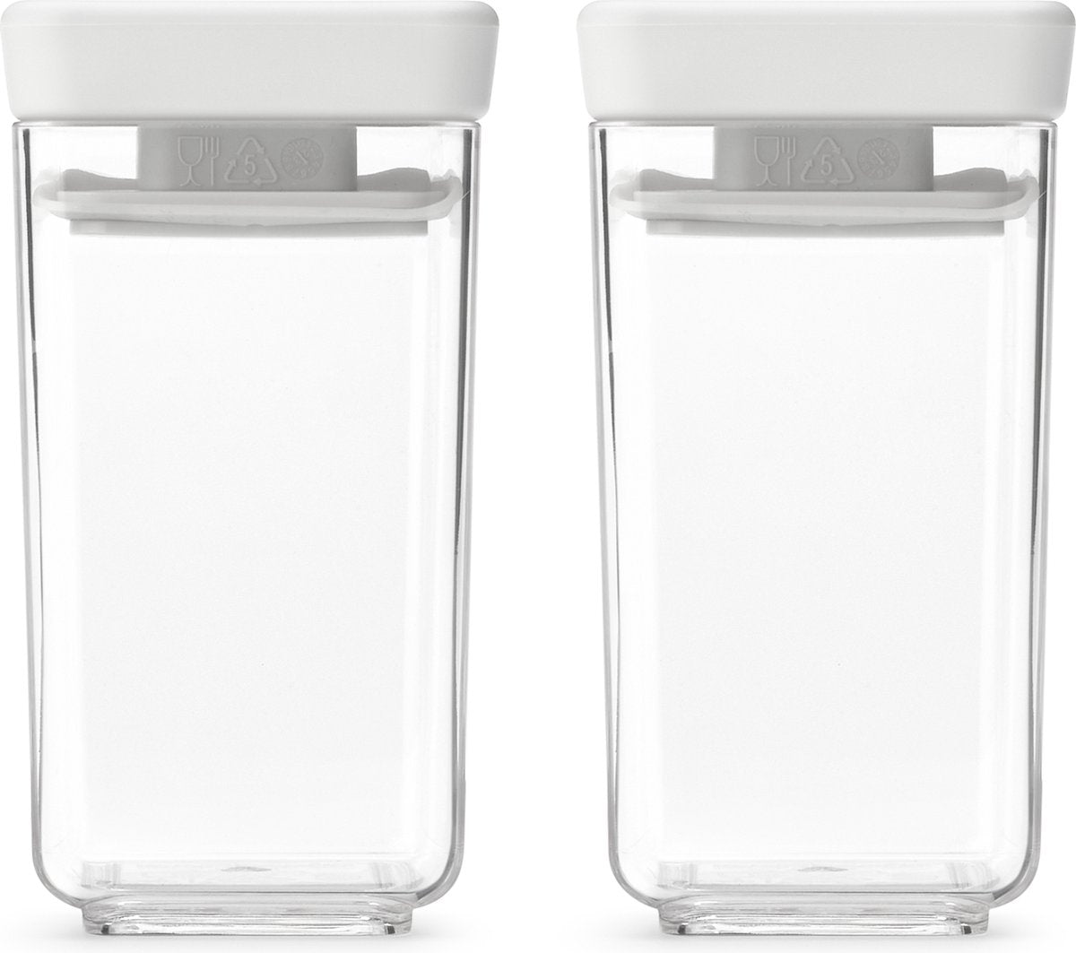 Brabantia tasty+ voorraadbussen - stapelbaar - 2 x 0,15 l - light grey