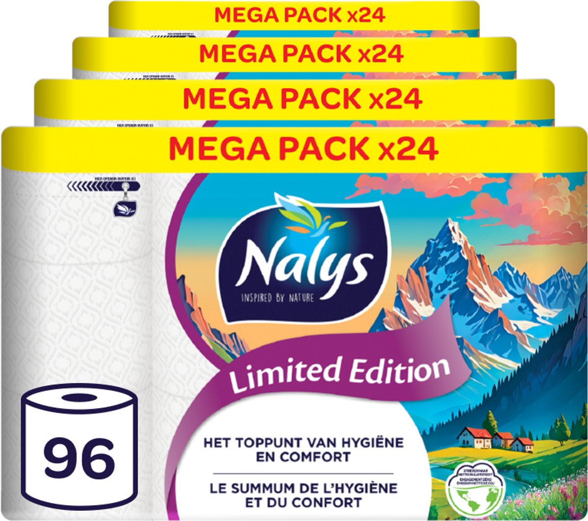 Nalys limited edition toiletpapier - 96 rollen - wit (2-laags) - voordeelverpakking