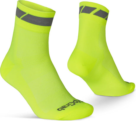 Gripgrab - classic regular cut zomer fietssokken 1 paar coolmax wielersport sokken - geel hi-vis - unisex - maat s (38-41)