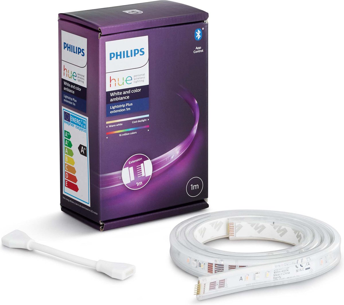 Philips hue lightstrip plus uitbreiding 1 meter - wit en gekleurd licht - wit - 11,5w - bluetooth - v4