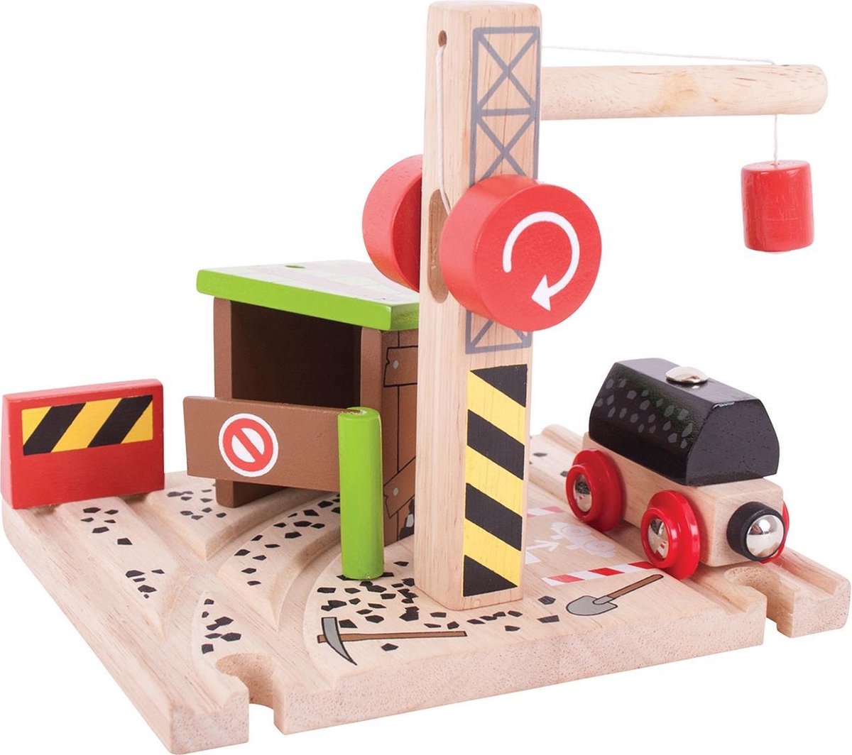 Bigjigs houten treinrails - kolenmijn