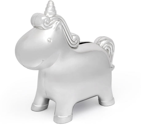 Zilverstad - spaarpot unicorn verzilverd