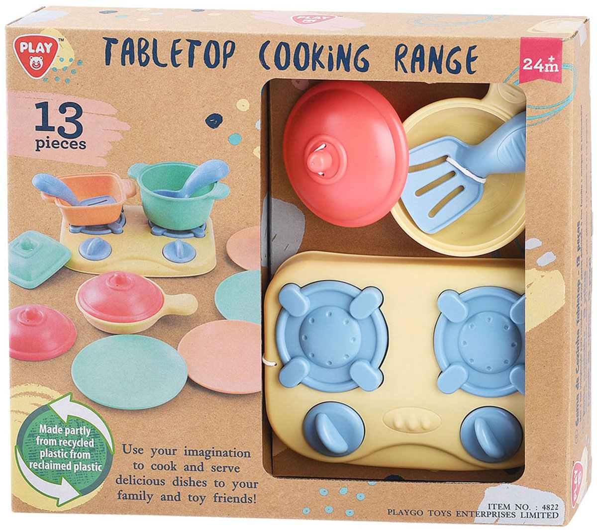 Playgo tafelblad kookfornuis met accessoires speelset - 13dlg.
