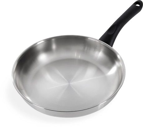 Bk bold koekenpan 24cm - zonder pfas-vrije antikleeflaag - koekenpan inductie - rvs bakpan - koudgrepen - ovenbestendig tot 160°c – koudgrepen - zonder deksel – zilver