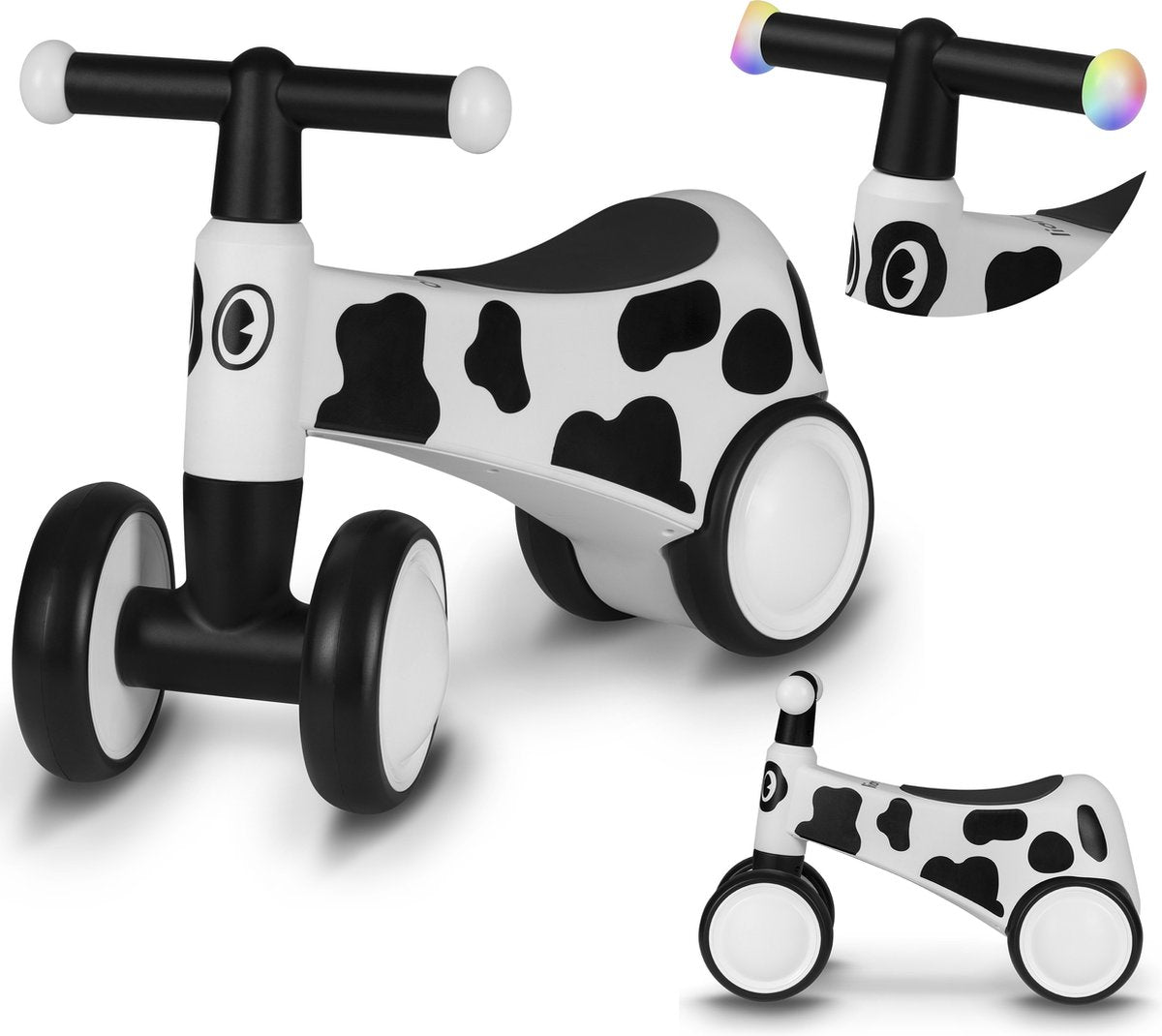 Lionelo sammy loopfiets – 4 wielen – verlichting in handvatten – vanaf 1 jaar – extra comfortabel zadel – antislip handgrepen – ergonomisch ontwerp – kleurrijke diermotieven – jongens meisjes – zonder gereedschap te monteren