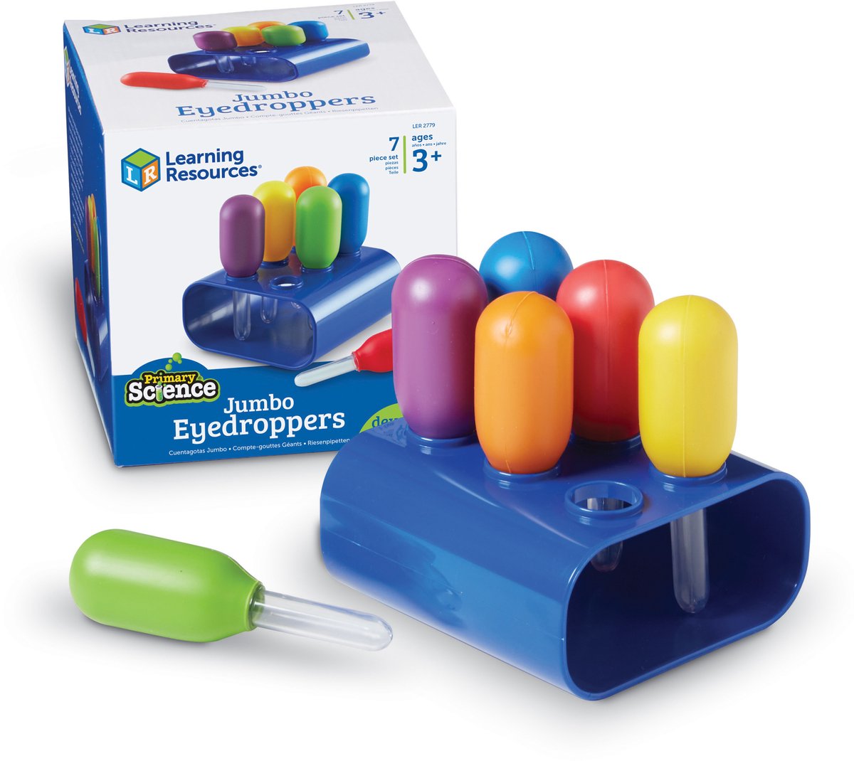 Learning resources primary science® jumbo eyedroppers with stand - 3+