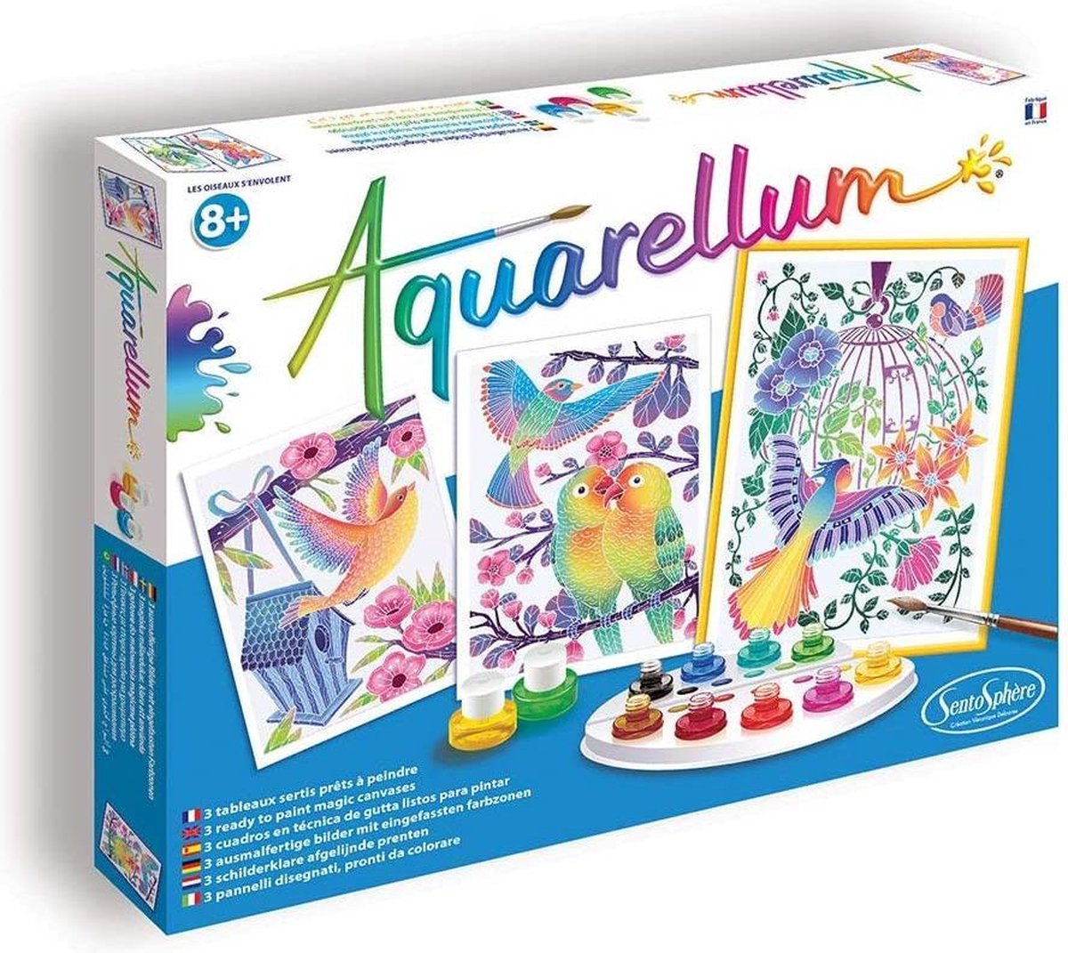Sentosphère aquarellum - les oiseaux s'envolent