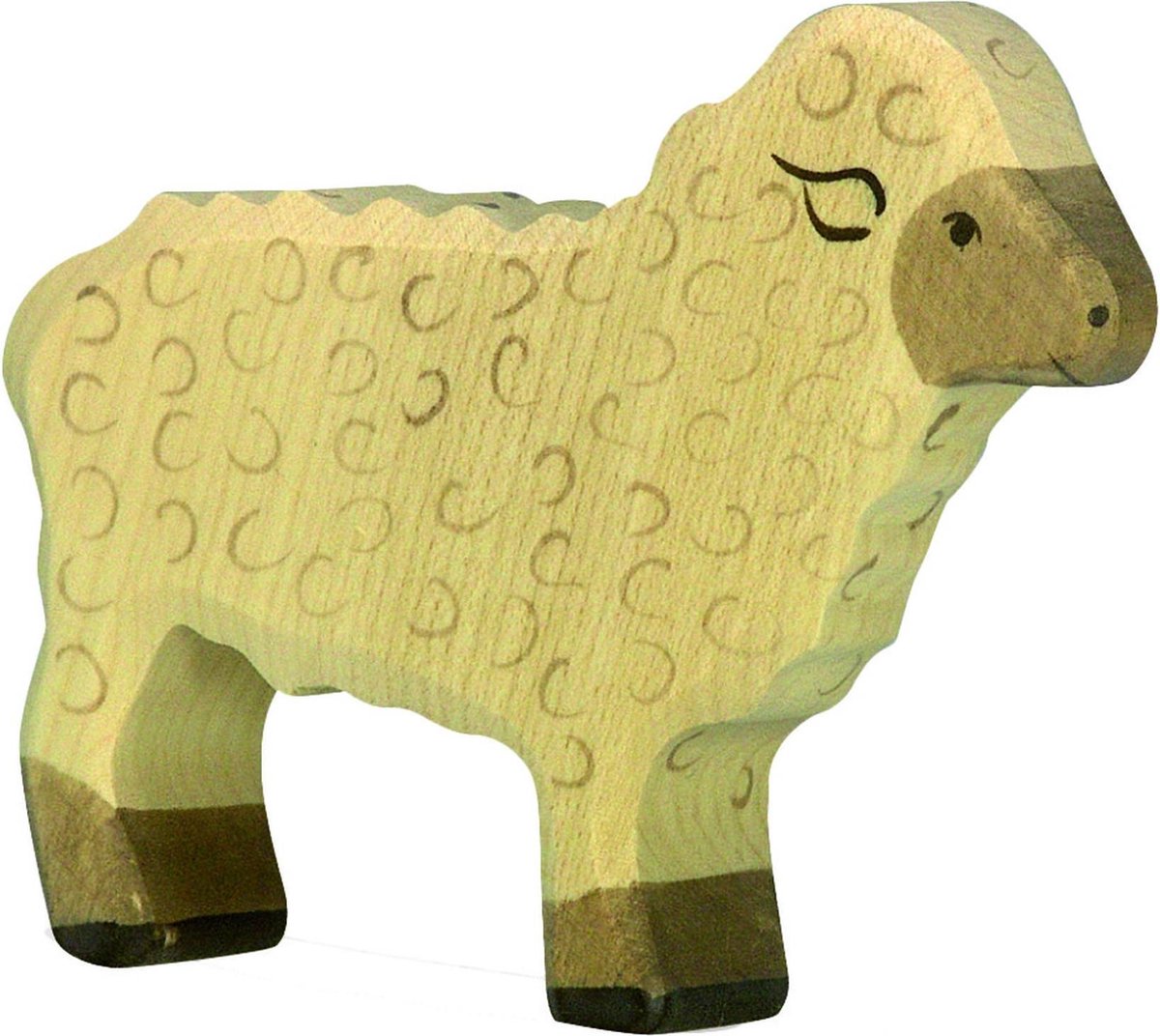 Holztiger boerderij - schaap staand - 11x2x9cm - houten figuur - handgemaakt