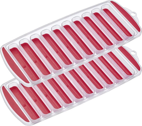 Westmark ijsmaker stixx ijsblokjesvorm voor het maken van 10 kleine ijsblokjesstokjes, ideaal voor flessen, transparant rood, plastic, bpa-vrij, 2 stuks
