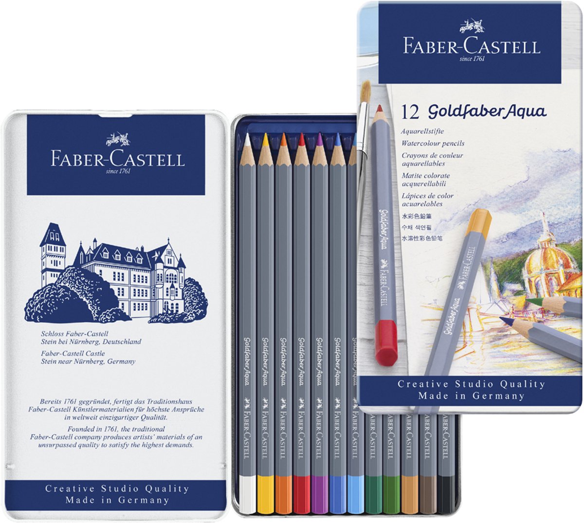 Faber-castell aquarelpotloden - goldfaber - blik 24 stuks - fc-114624