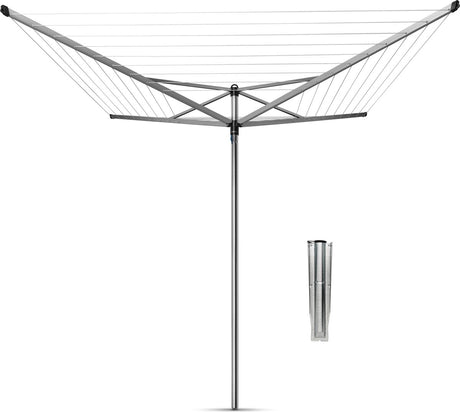 Brabantia topspinner droogmolen - 40 m - met metalen grondanker - metallic grey