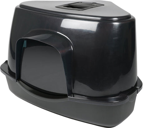 Ebi cat house prism 70 - zen series - hoek kattenbak - gesloten kattenbak - 70x56x46cm zwart