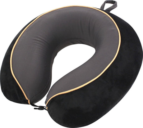 Travelsafe nekkussen de luxe - memory foam - zwart grijs