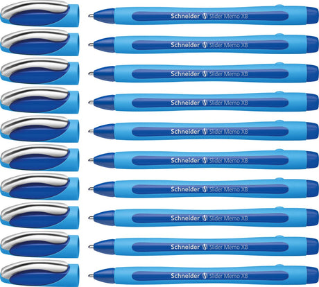 Schneider schrijfwaren schneider balpen - slider memo - xb - 1,4mm - blauw - 10 stuks - s-150203-10