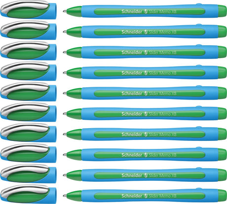 Schneider schrijfwaren schneider balpen - slider memo - xb - 1,4mm - groen - 10 stuks - s-150204-10