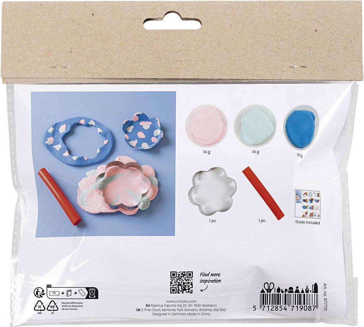 Creativ company https: www.cchobby.nl mini-hobbyset-boetseren-kommen-pastel-blauw-lichtroze-1-doos