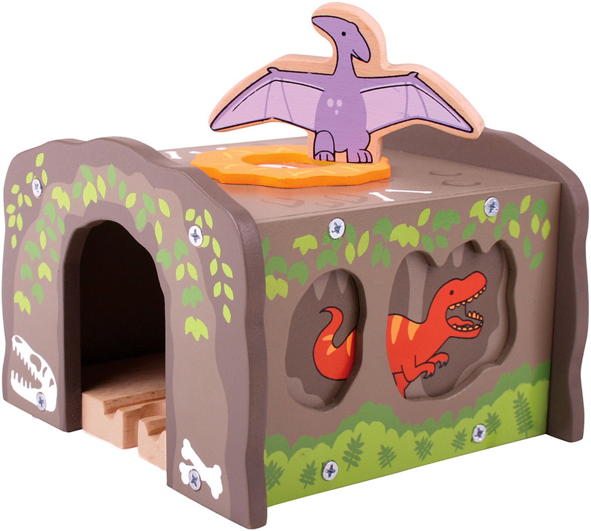 Bigjigs houten t-rex tunnel
