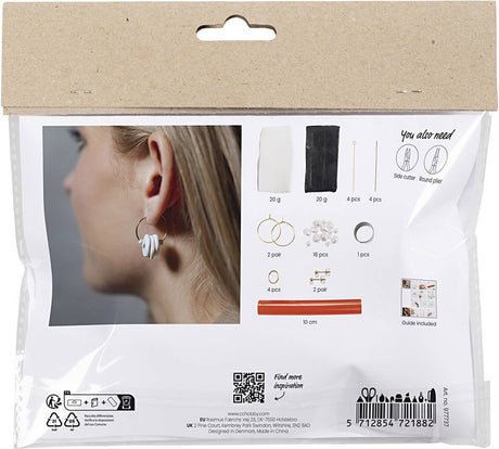 Creativ company cc mini hobbyset sieraden klei oorbellen zwart wit