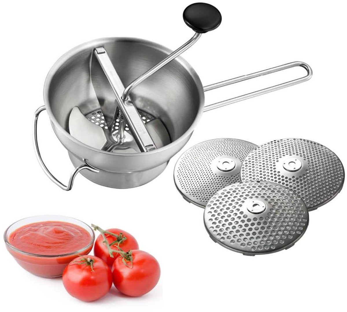 Gefu flotte lotte passeerzeef – 2 liter – inclusief 3 schijven – rvs