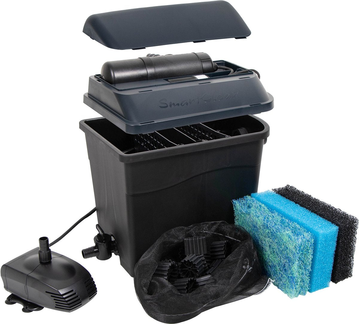 Ubbink - smartclear 6000 plusset - 2 kamer oeverfilter incl. proline 1900 pomp en uvc 7w