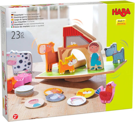 Haba stapelspel dier junior 28,8 cm hout bruin 23 stuks