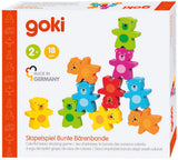 Goki houten kleuren beren stapelspel, 9dlg.