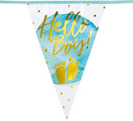 Boland - folievlaggenlijn 'hello boy!' - geen thema - babyshower